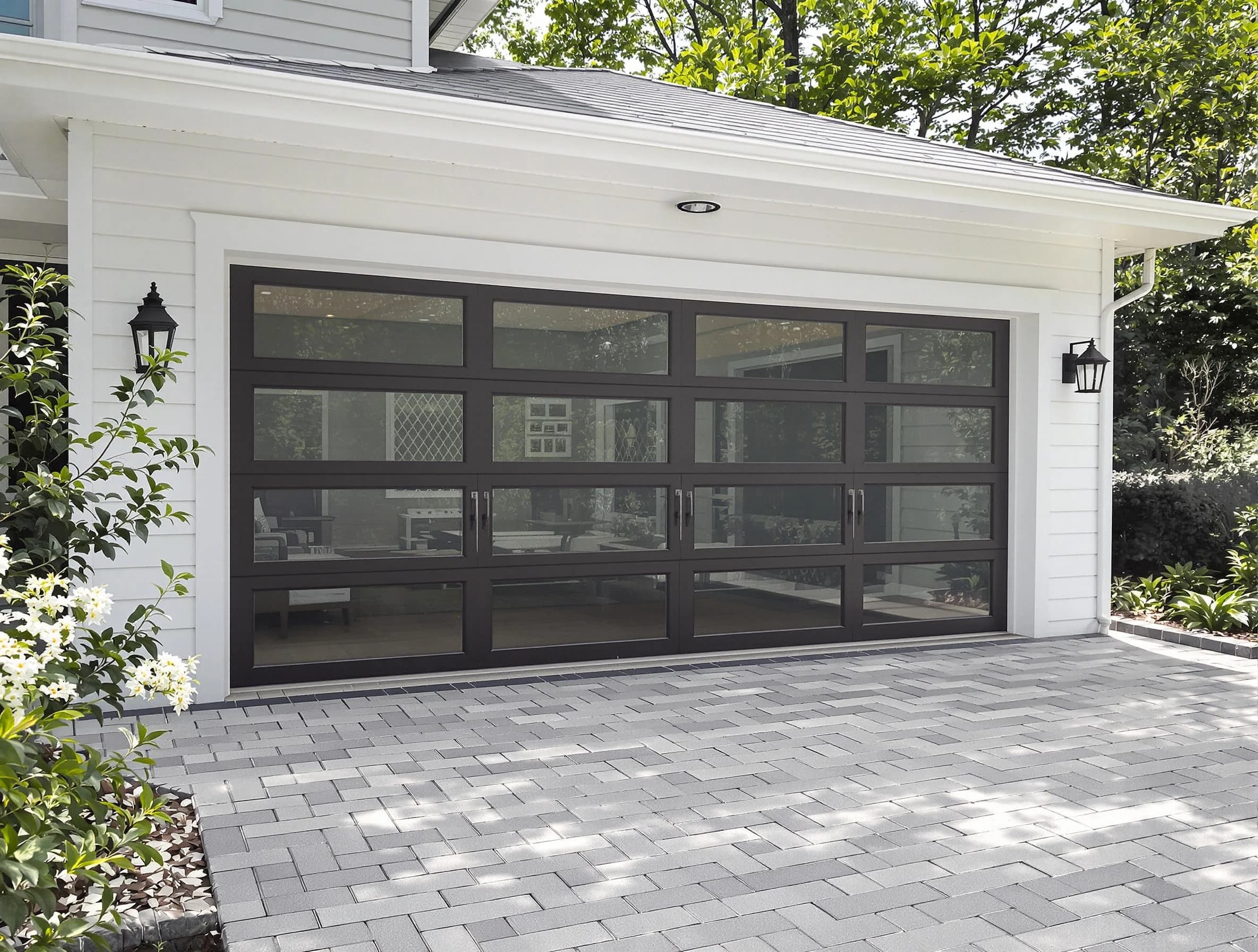 Center Garage Door Repair design specialist presenting custom garage door options to Center homeowner